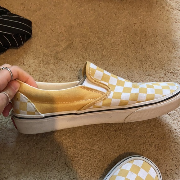 Vans Shoes Yellow Checkered Vans Womens Size 8 Poshmark